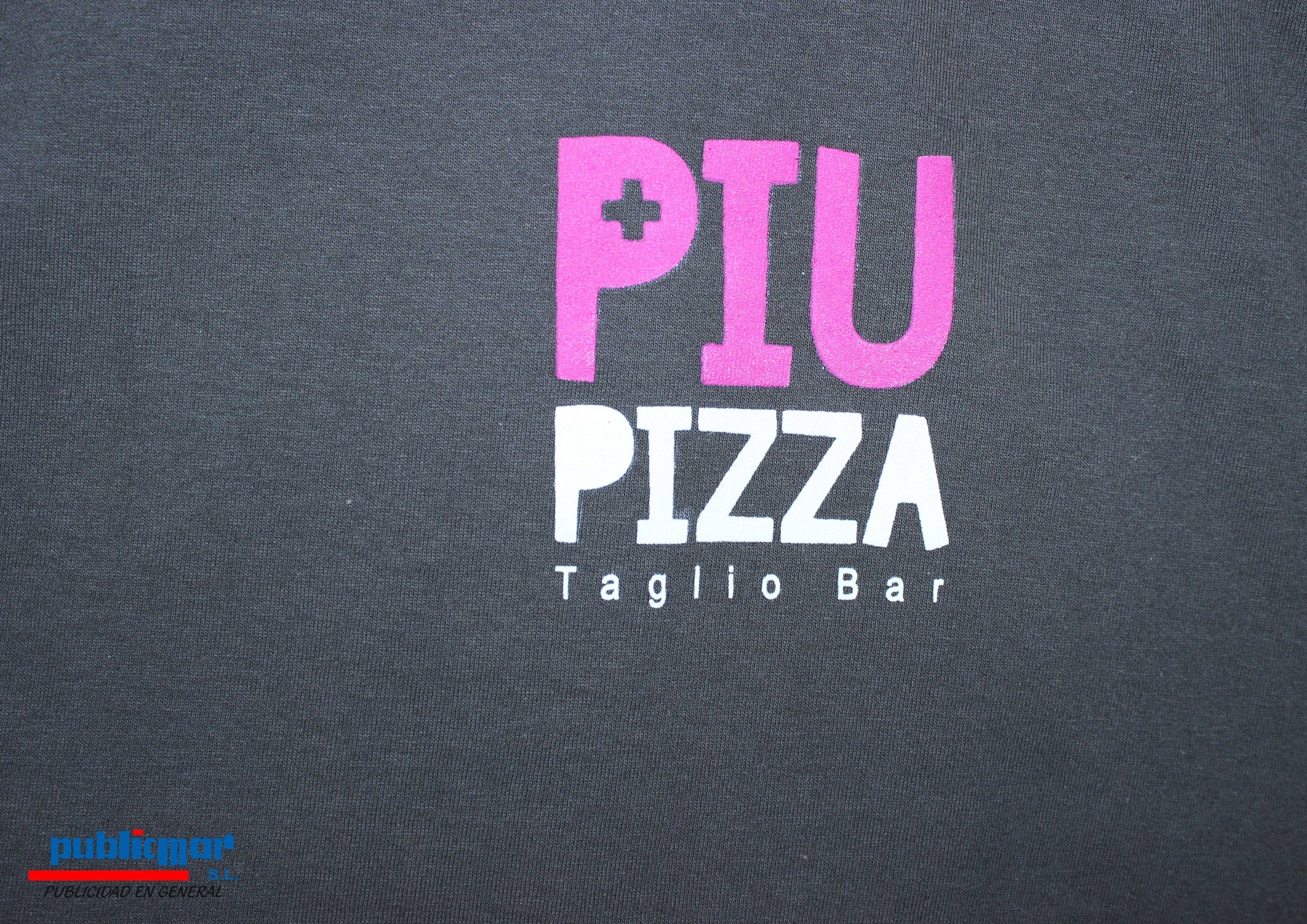 Serigrafía camiseta PIU PIZZA